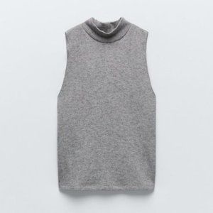 ZARA High Collar Sleeveless Top